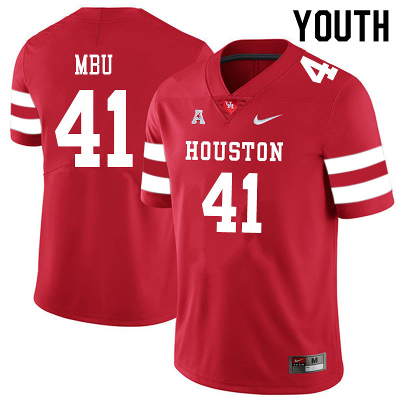 Youth #41 Bradley Mbu Houston Cougars College Football Jerseys Sale-Red - Click Image to Close